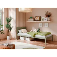 Dětská postel z masivu borovice MARTIN - 200x90 cm - olivově zelená