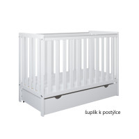 Dětská postýlka se šuplíkem LITTLE BAMBI 120x60 cm - BÍLÁ