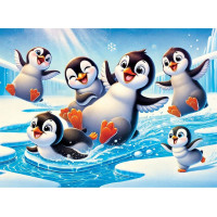 WOODEN CITY Dřevěné puzzle Veselí tučňáci 40 dílků