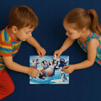 WOODEN CITY Dřevěné puzzle Veselí tučňáci 40 dílků