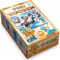 WOODEN CITY Dřevěné puzzle Veselí tučňáci 40 dílků