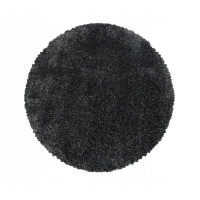 Kusový koberec Fluffy Shaggy 3500 grey circl, průměr 80 cm