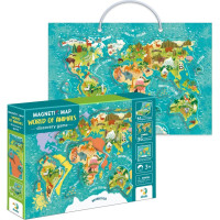 DODO Magnetická hra - Mapa světa se zvířaty