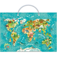 DODO Magnetická hra - Mapa světa se zvířaty