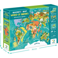 DODO Magnetická hra - Mapa světa se zvířaty
