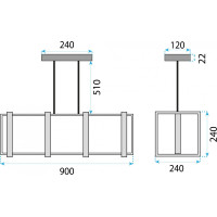 Stropní svítidlo WOODCAGE 4 - dřevo