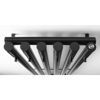 Sapho PILON otopné těleso 418x1800mm, se šesti háčky pro ručník, černá mat IZ132T