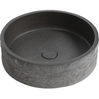 Sapho ISPIR betonové umyvadlo včetně výpusti, 40cm, černý granit AR476