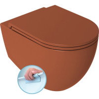 Isvea INFINITY závěsná WC mísa, Rimless, 36, 5x53cm, terracotta 10NF02005-2U