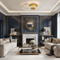 Stropní LED svítidlo ECLIPSE - 60W - zlaté + ovladač