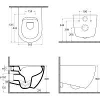 Isvea INFINITY závěsná WC mísa, Rimless, 36, 5x53cm, terracotta 10NF02005-2U