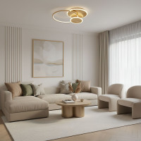 Stropní LED svítidlo ECLIPSE - 60W - zlaté + ovladač