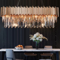 Stropní křišťálové svítidlo ROCK long - 60x30 cm - zlaté