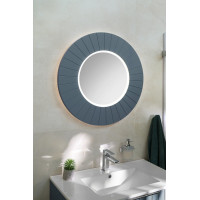 Sapho LUMIRO STRIP kulaté zrcadlo s LED osvětlením v rámu ø 75cm, siena LR750-4242S