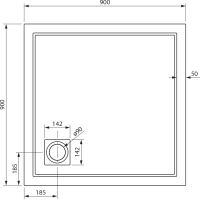 Gelco XENA sprchová vanička z litého mramoru, čtverec 90x90cm, bílá HX009
