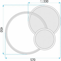 Stropní LED svítidlo ECLIPSE - 60W - zlaté + ovladač