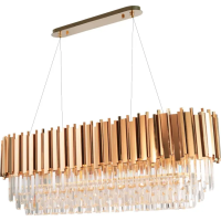 Stropní křišťálové svítidlo ROCK long - 60x30 cm - zlaté