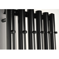 Sapho PILON otopné těleso 418x1800mm, se šesti háčky pro ručník, černá mat IZ132T