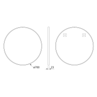 Sapho NOTION SLIM kulaté zrcadlo v rámu ø 70cm, bílá mat NT700W