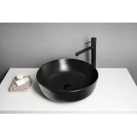 Sapho RONDEA keramické umyvadlo na desku Ø 41cm, černá mat AR445B