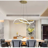 Stropní LED svítidlo RING 32W - zlaté - 55x55 cm