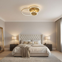 Stropní LED svítidlo ECLIPSE - 60W - zlaté + ovladač