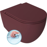 Isvea INFINITY závěsná WC mísa, Rimless, 36, 5x53cm, maroon red 10NF02005-2R