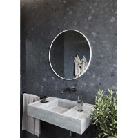 Sapho NOTION SLIM kulaté zrcadlo v rámu ø 50cm, bílá mat NT500W