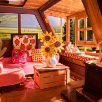 RoboTime 3D dřevěná skládačka Miniatura domečku Útulná lesní chata