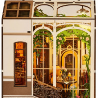 RoboTime 3D skládačka Zarážka na knihy Miniatura domečku Prázdninová kavárna