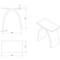 Sapho KORAL koupelnová stolička 43x43x23, 5cm, solid surface, bílá mat WF434