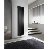 Sapho PILON otopné těleso 418x1800mm, se šesti háčky pro ručník, černá mat IZ132T