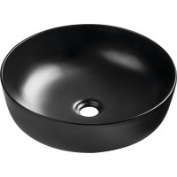Sapho RONDEA keramické umyvadlo na desku Ø 41cm, černá mat AR445B