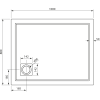 Gelco XENA sprchová vanička z litého mramoru, obdélník 100x80cm, bílá HX10080