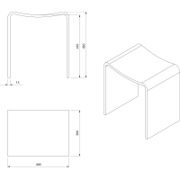 Sapho KORAL koupelnová stolička 40x43x30cm, solid surface, bílá mat WF462