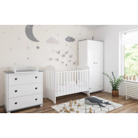 Dětská postýlka se šuplíkem LITTLE SISI 120x60 cm - BÍLÁ