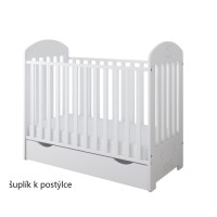 Dětská postýlka se šuplíkem LITTLE SISI 120x60 cm - BÍLÁ