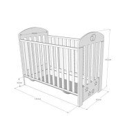 Dětská postýlka se šuplíkem LITTLE SISI 120x60 cm - BÍLÁ