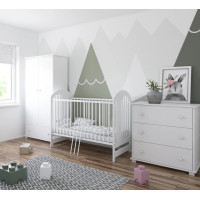 Dětská postýlka se šuplíkem LITTLE TIMON 120x60 cm - BÍLÁ