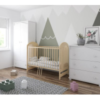 Dětská postýlka se šuplíkem LITTLE TIMON 120x60 cm - PŘÍRODNÍ BOROVICE