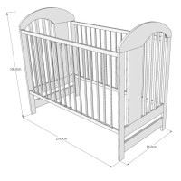 Dětská postýlka se šuplíkem LITTLE TIMON 120x60 cm - BÍLÁ