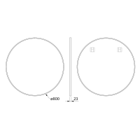 Sapho NOTION SLIM kulaté zrcadlo v rámu ø 80cm, bílá mat NT800W