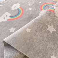 Dětský kusový koberec HONOR New - Duha - šedý
