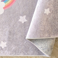 Dětský kusový koberec HONOR New - Duha - šedý