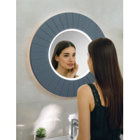 Sapho LUMIRO STRIP kulaté zrcadlo s LED osvětlením v rámu ø 75cm, siena LR750-4242S