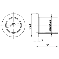 Sapho Krytka přepadu umyvadla Ø 32mm, černá 103100000195