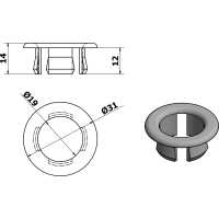Sapho Krytka přepadu Ø 30mm, černá mat ND1601B