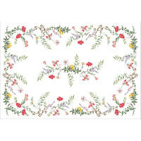 Velikonoční ubrus BLISS Květy - 130x180 cm - bílý