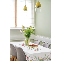 Velikonoční ubrus BLISS Květy - 130x180 cm - bílý