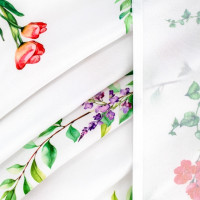 Velikonoční ubrus BLISS Květy - 130x180 cm - bílý